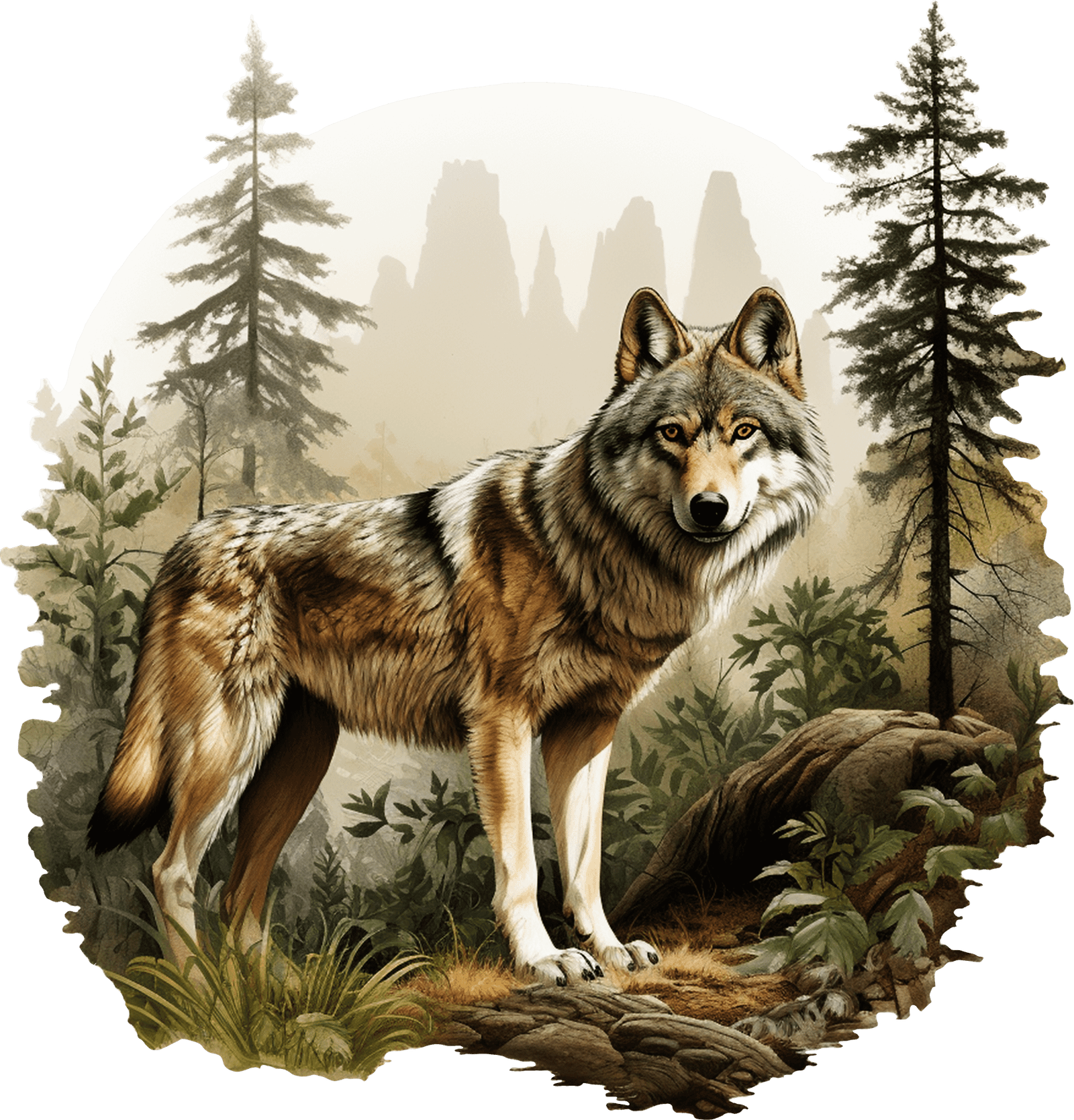 Forest Wolf Tote Bag