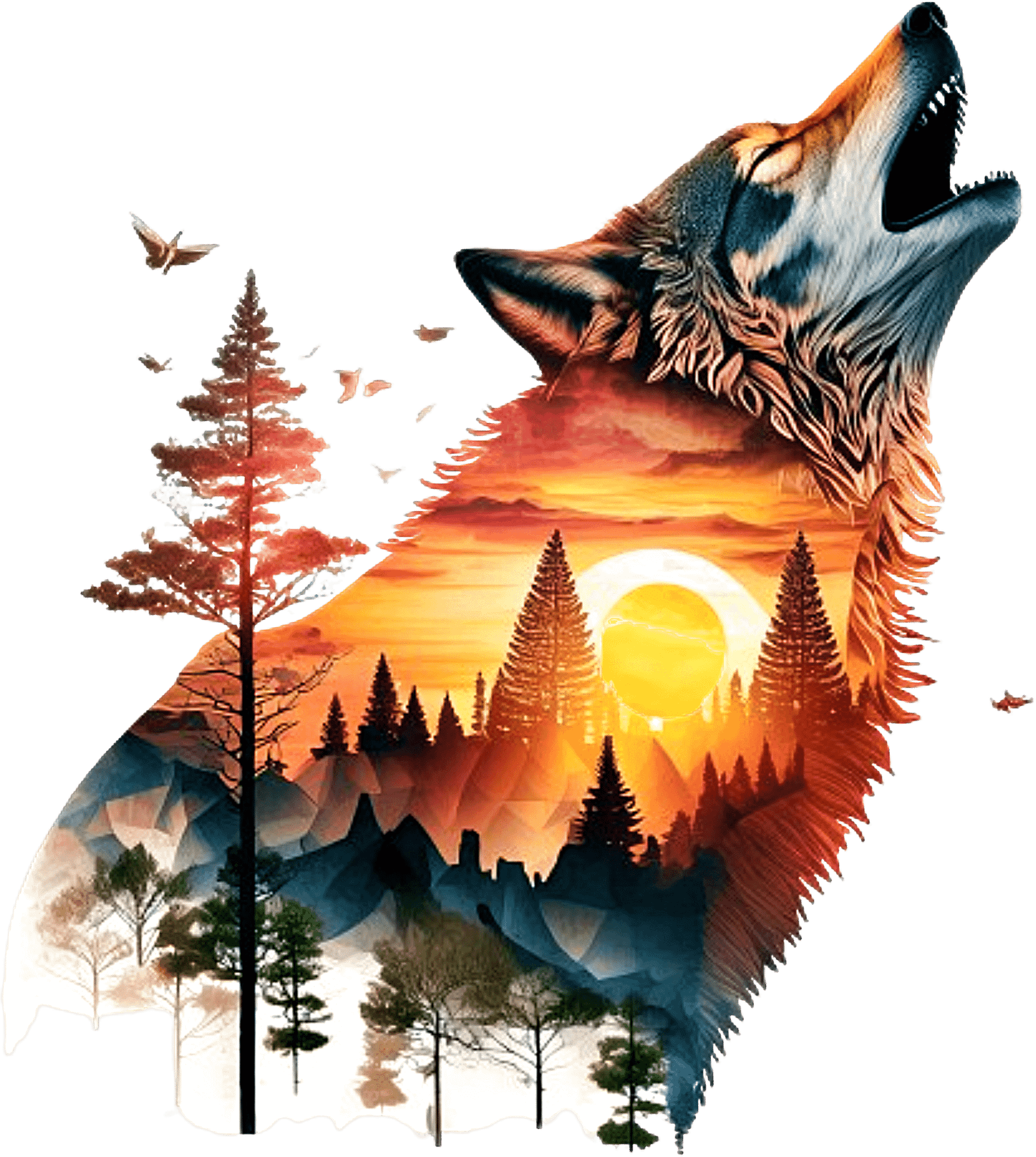 Sunset Wolf Tote Bag