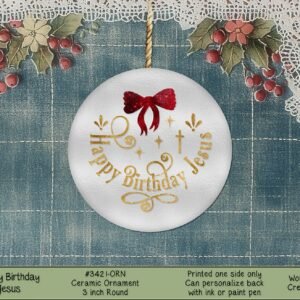 Jesus Birthday Ceramic Ornament - Merry Christmas Cheer