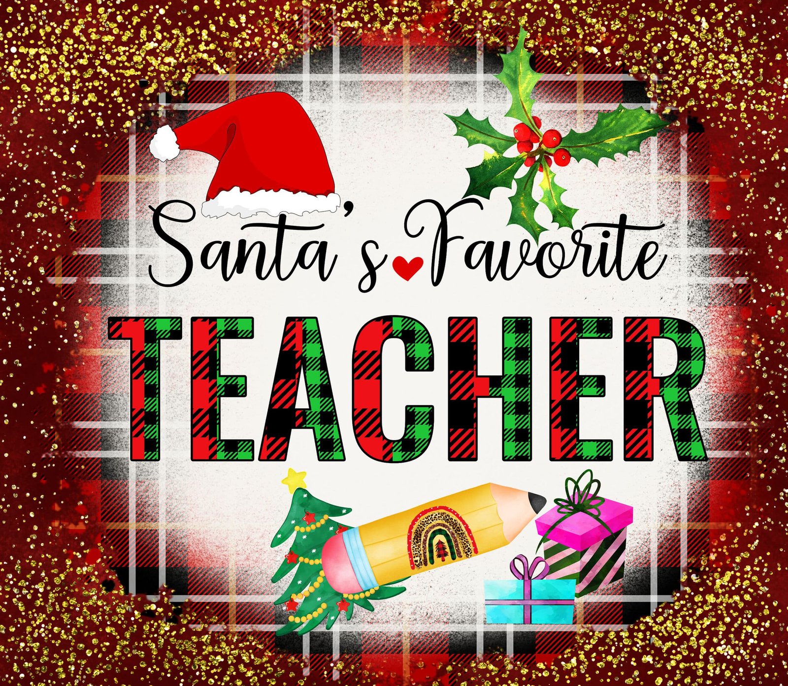 Santa's Favorite Teacher Tumbler - Image 2