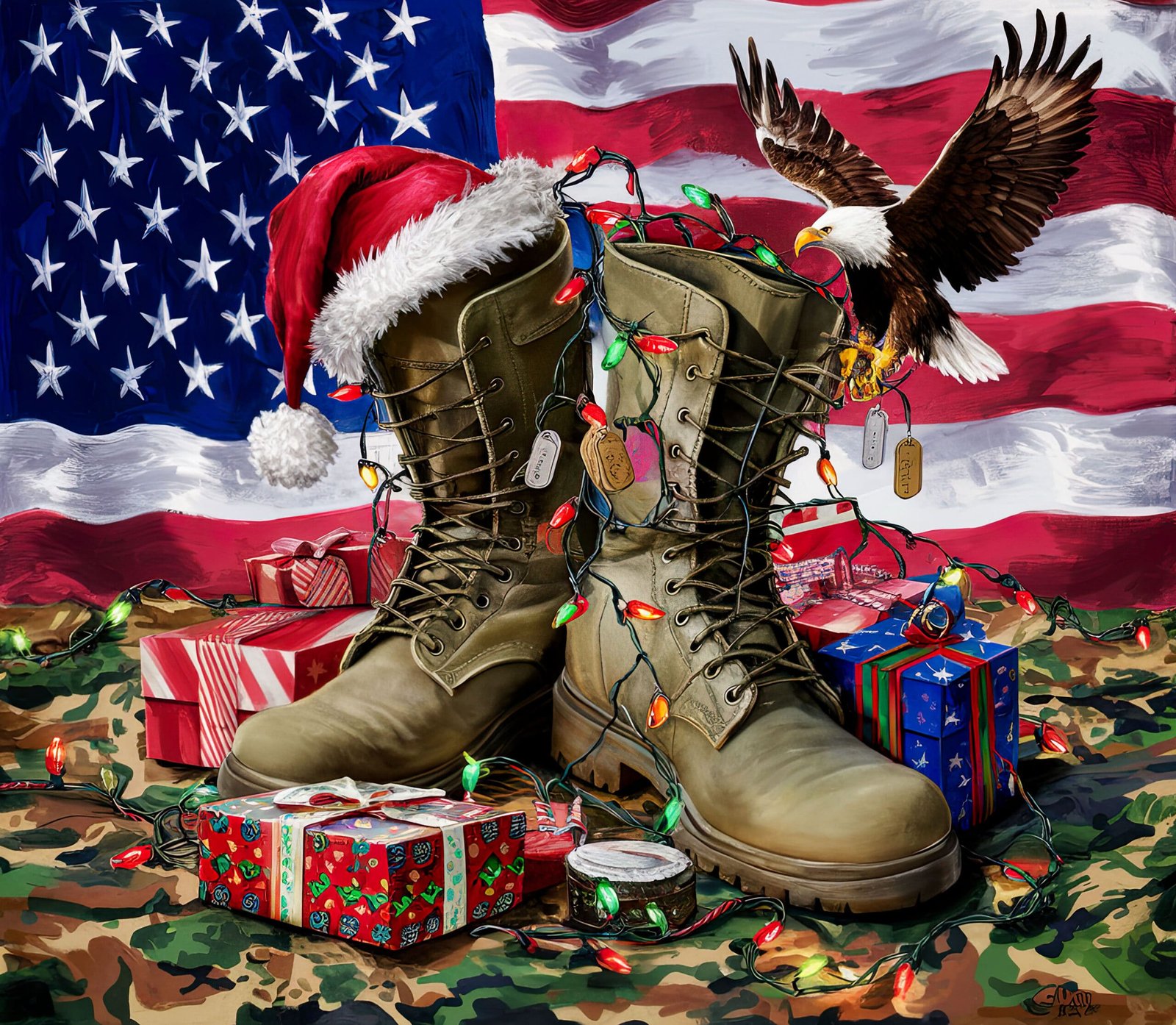 Veteran's Boots Christmas Tumbler