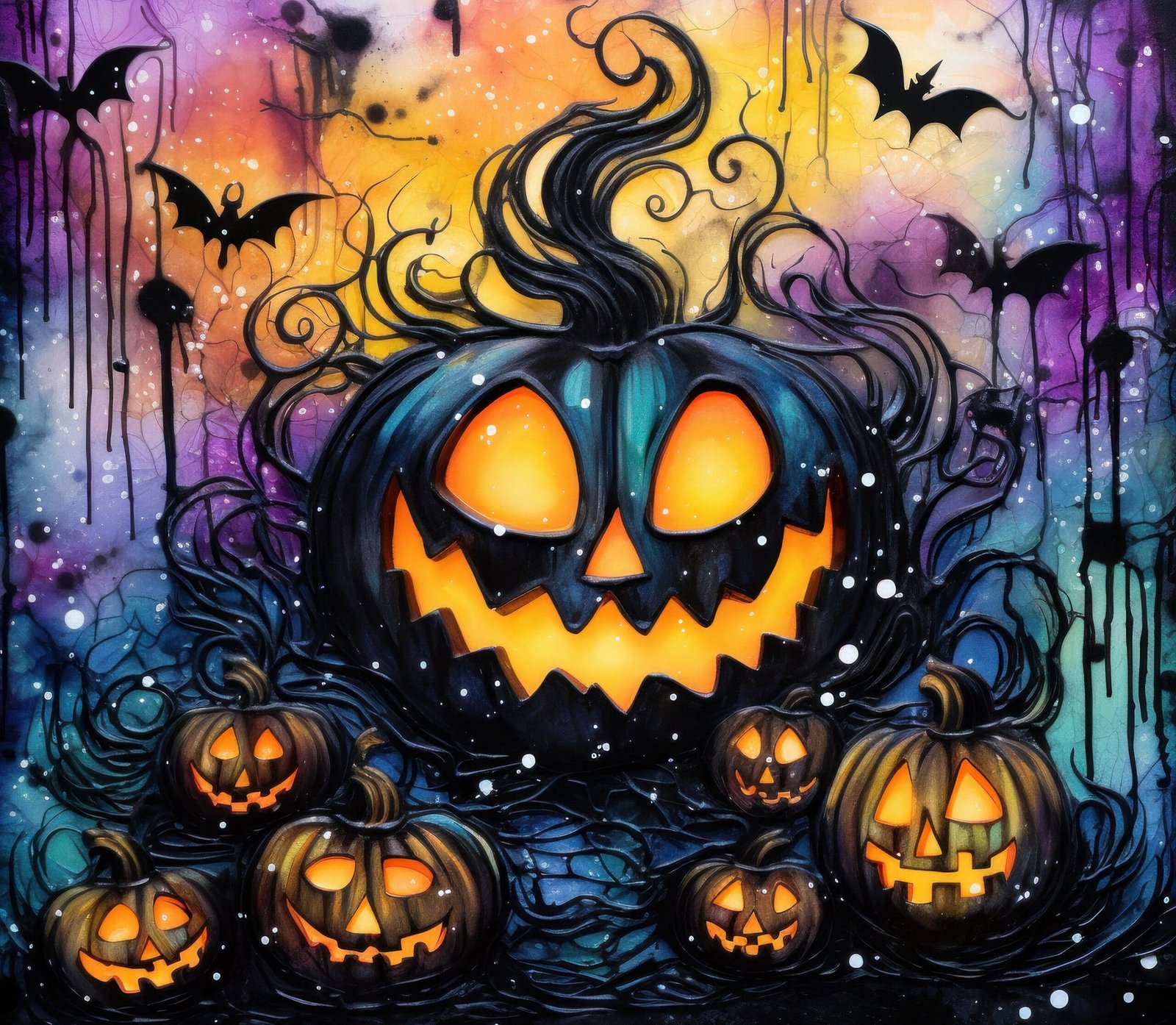Intense Pumpkins and Bats Tumbler