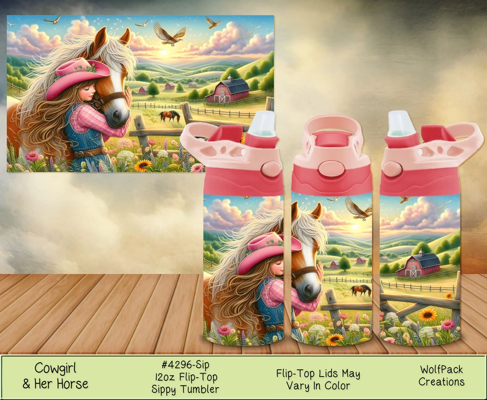Cowgirl Horse Sippy Tumbler