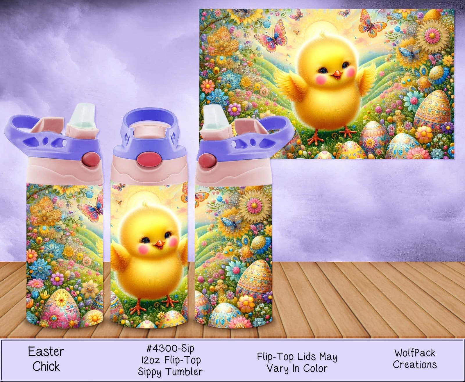 Playful Easter Chick Kids Sippy Tumbler