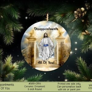 Heavenly Jesus Ceramic Christmas Ornament - Round Shape