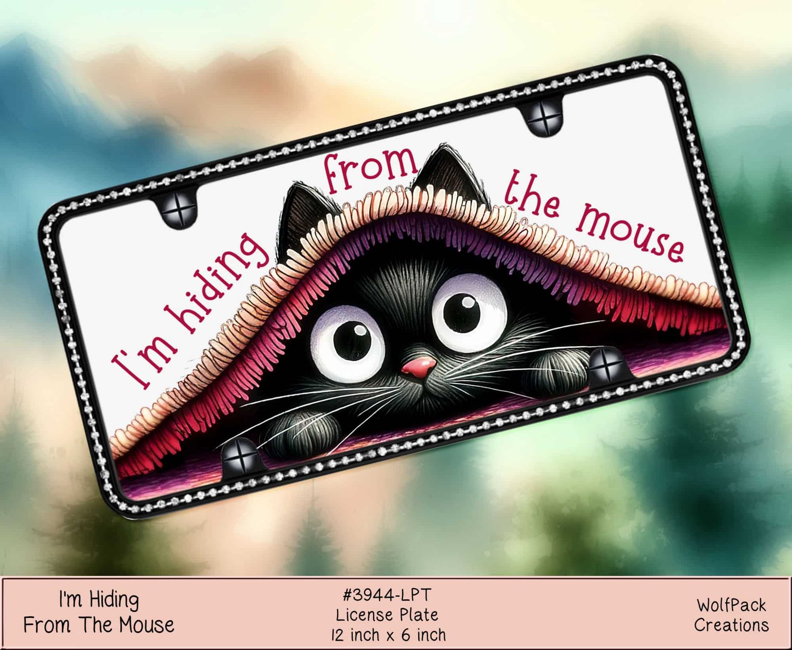 Hiding From Mouse License Plate