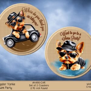Yorkie Puppy Car Coasters