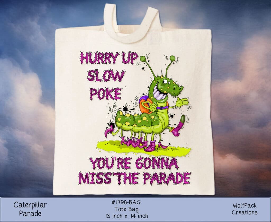 Caterpillar Parade Tote Bag