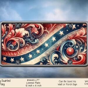 Swirled Flag License Plate