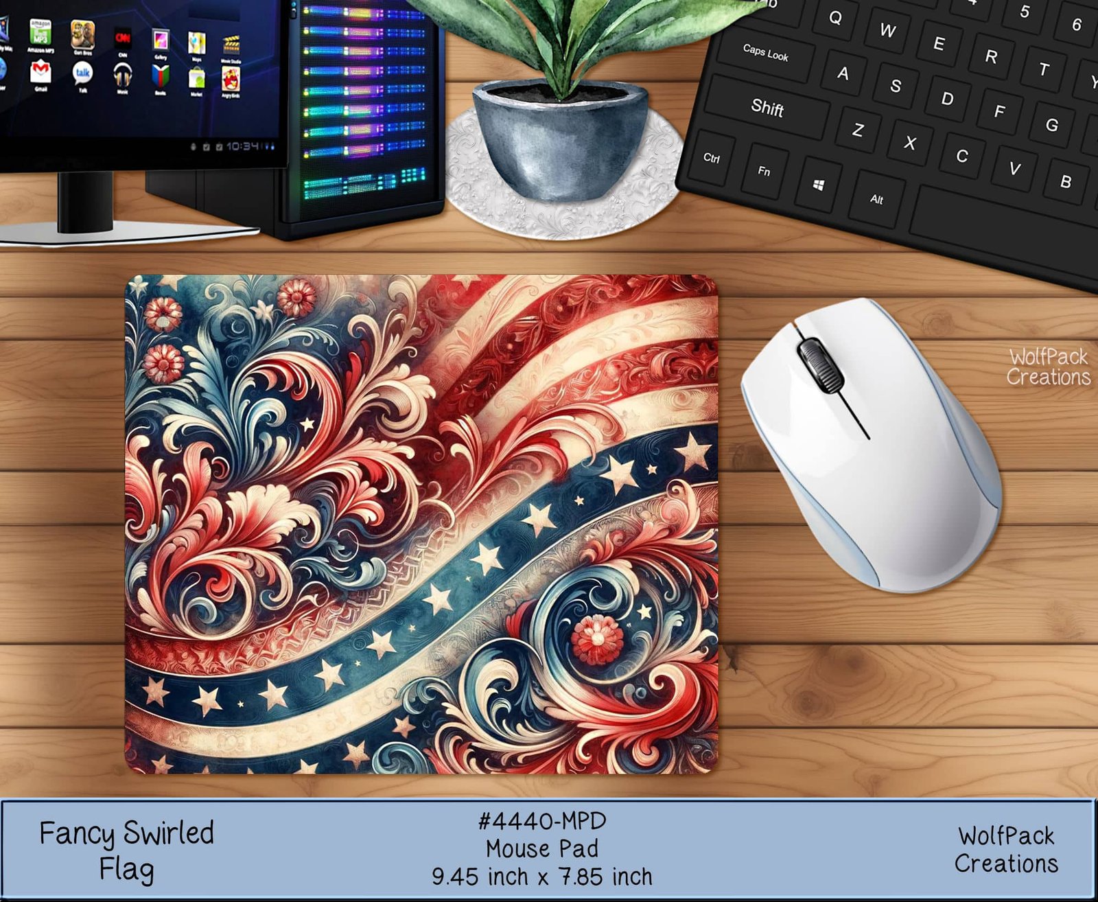 Swirled Flag Mousepad
