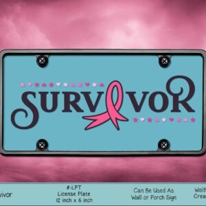 Beautiful Breast Cancer Survivor License Plate