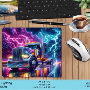 Neon Lightning Trucker Mousepad