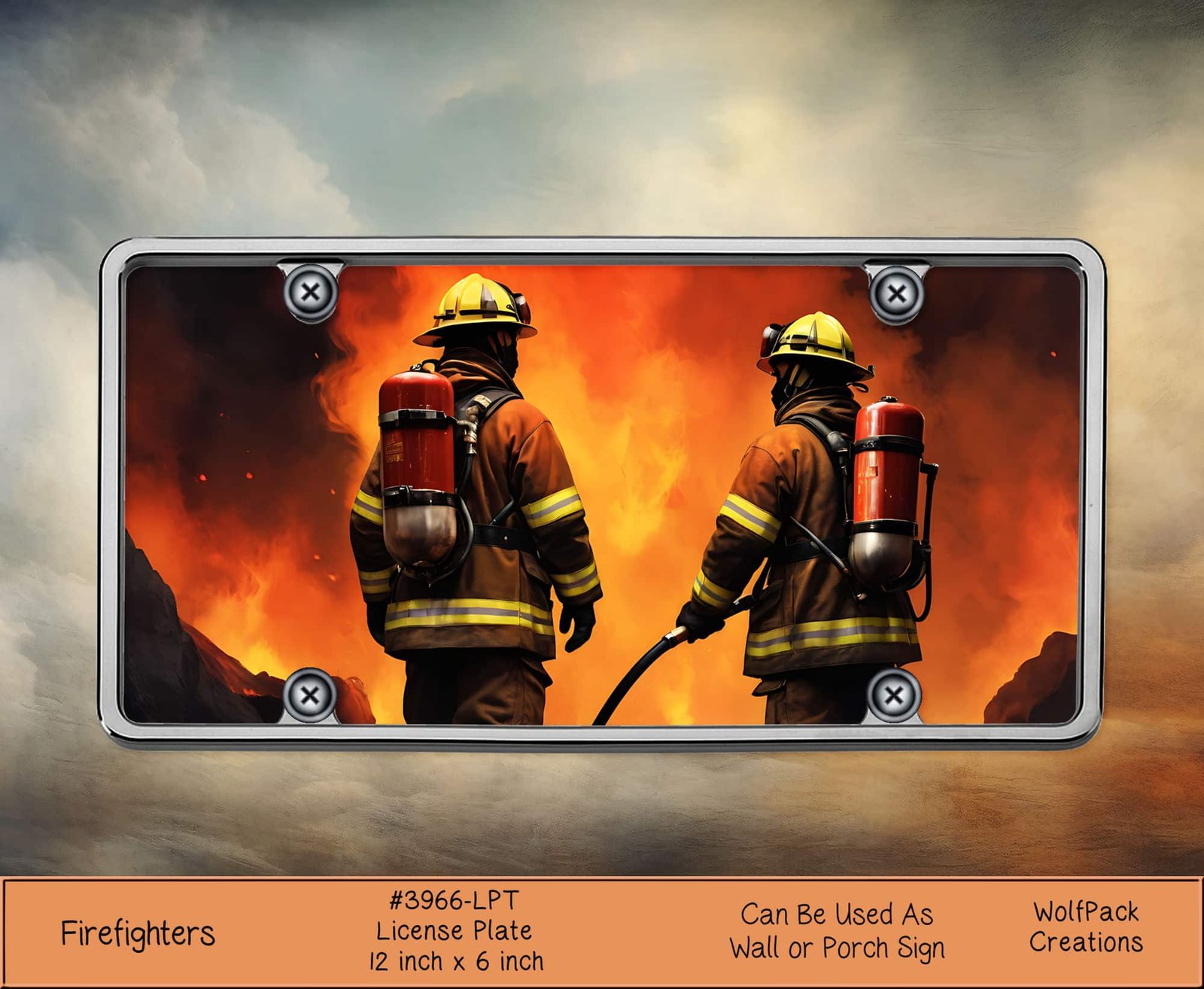Firefighters License Plate