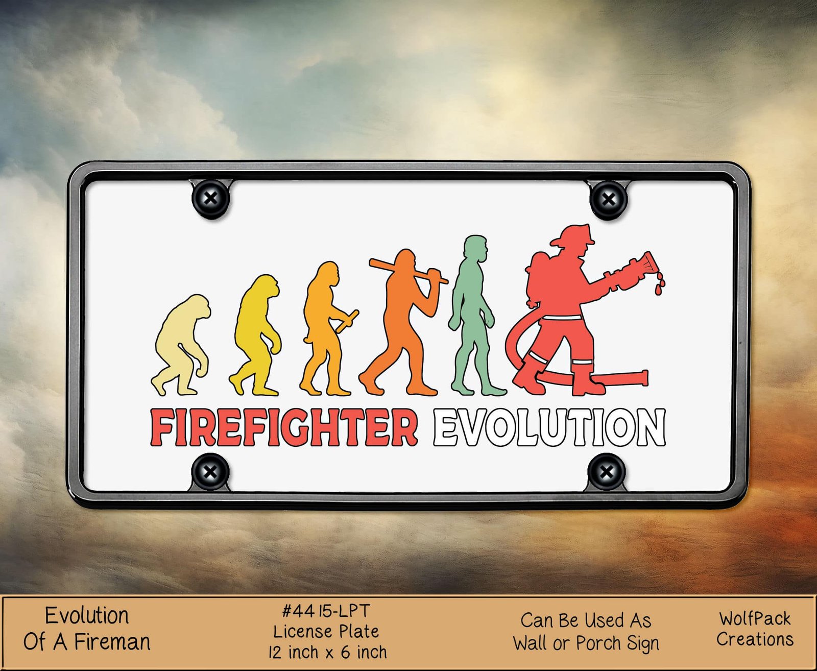Evolution of a Fireman License Plate