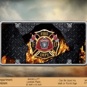 Fire Dept Emblem License Plate