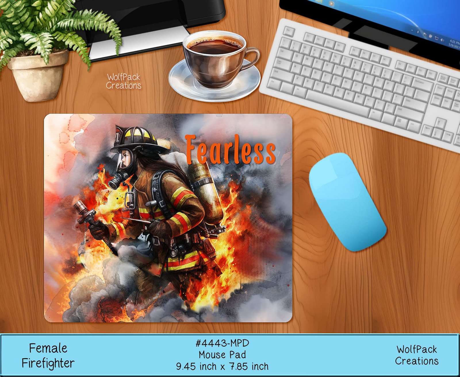 Female Firefighter Mousepad