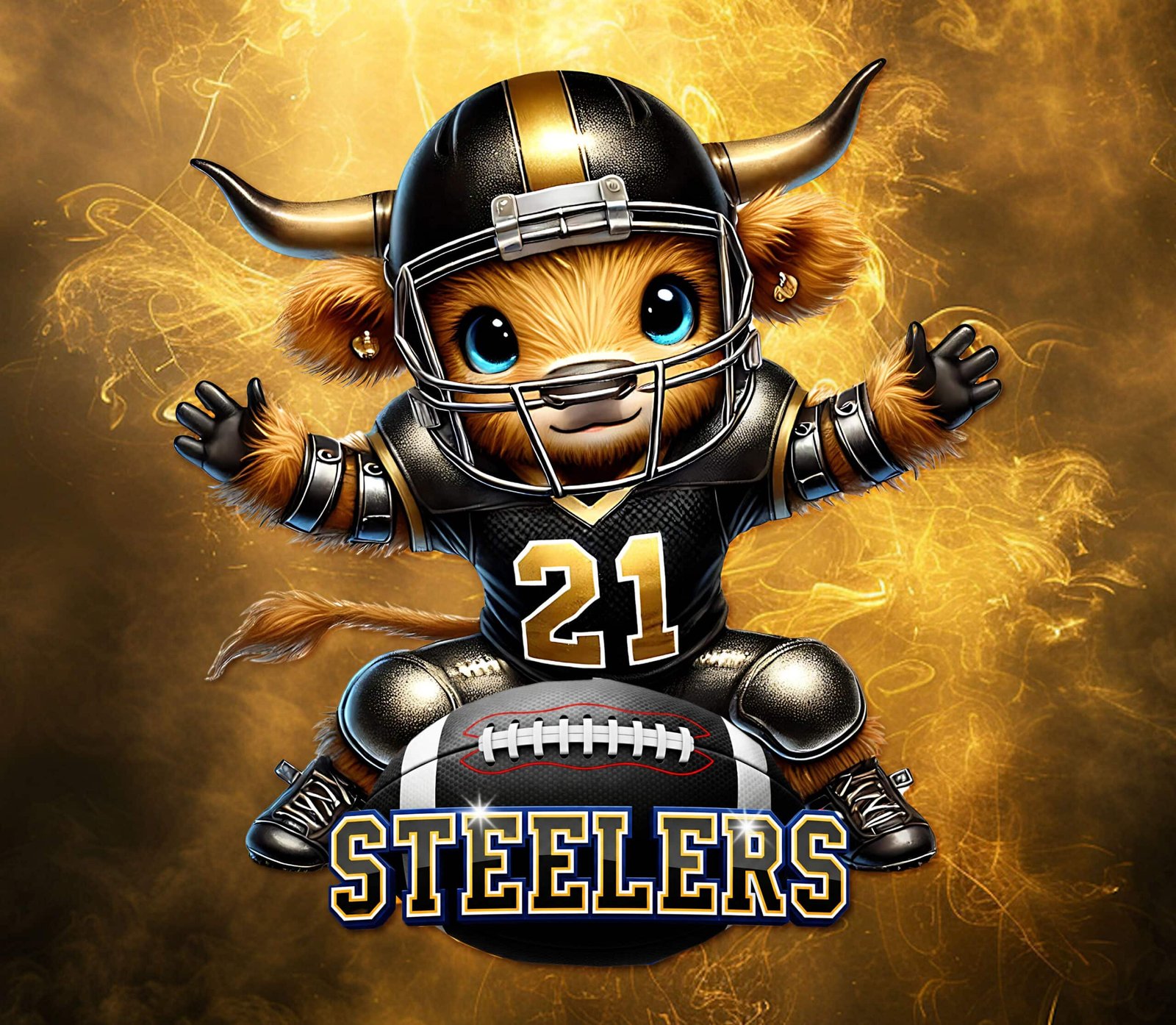 Outstanding Steelers Highland Cow Tumbler