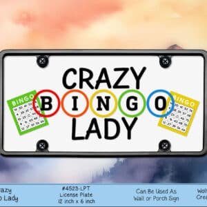 Hilarious Crazy Bingo Lady License Plate