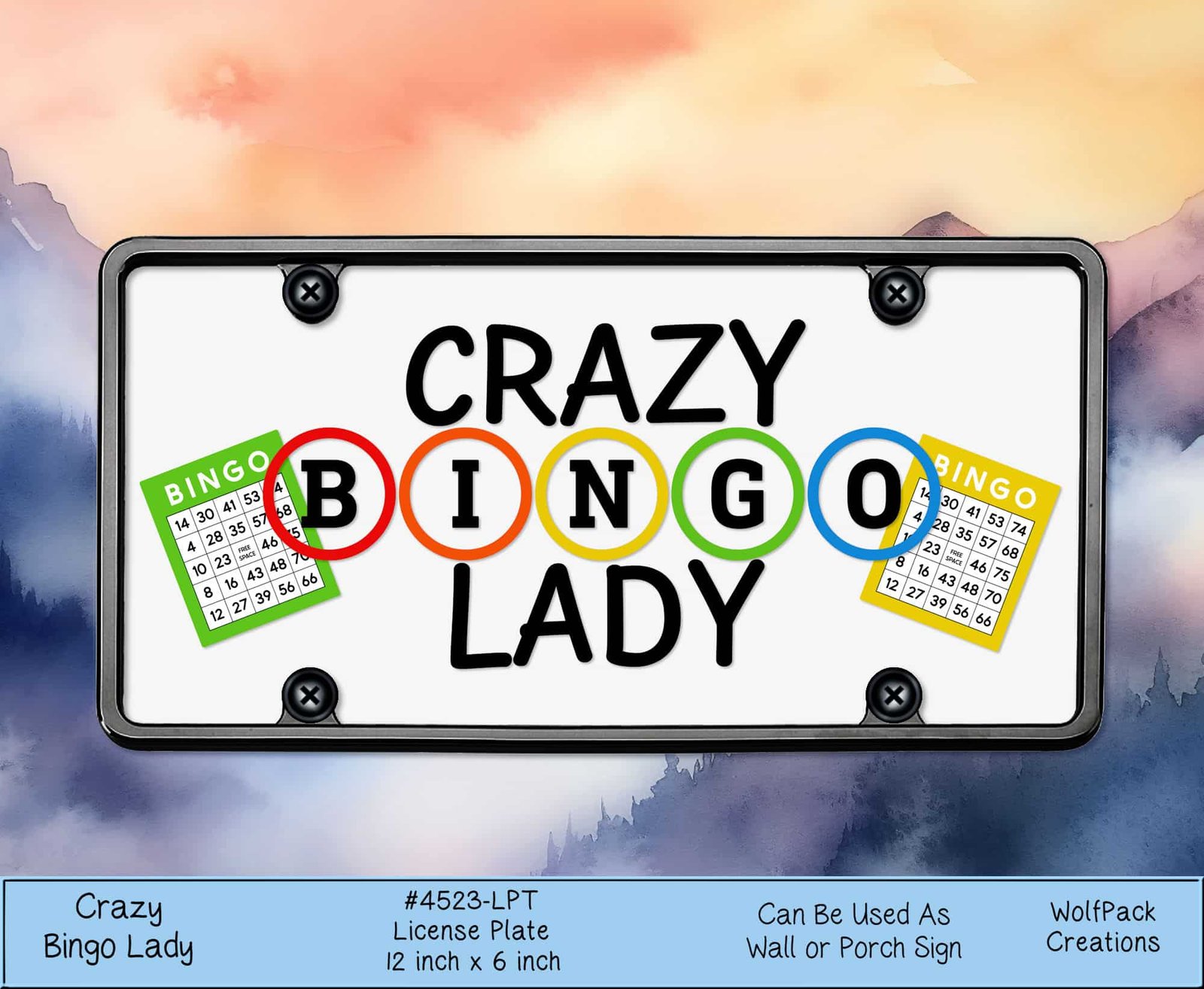 Hilarious Crazy Bingo Lady License Plate